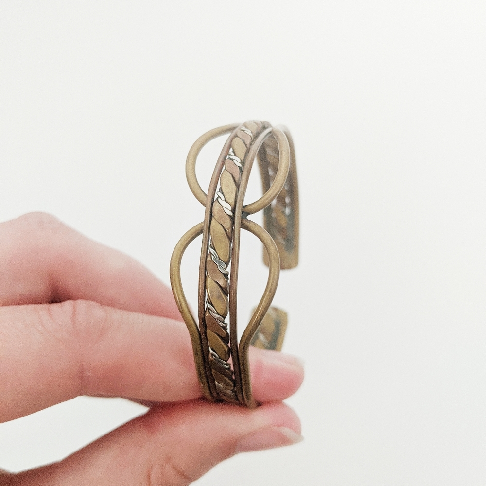 Copper and 925 Silver crafted bracelet adjustable